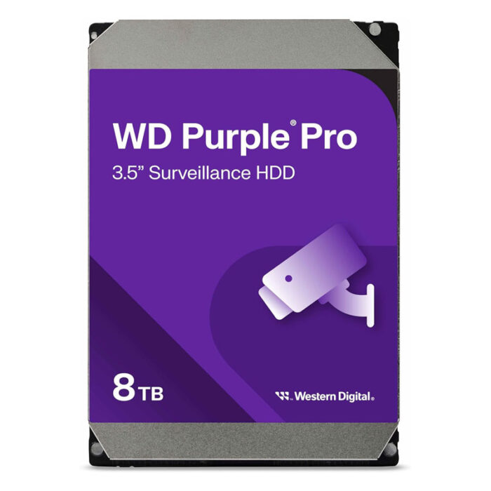 Western Digital 8TB WD Purple Pro Surveillance Internal Hard Drive HDD - SATA 6 Gb/s, 256 MB Cache, 3.5" - WD8002PURP