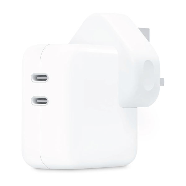 35W Dual USB-C Port Power Adapter Compatible With mobile Phone (White).