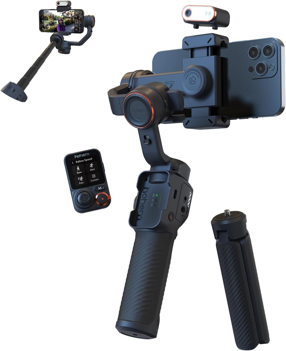 Hohem iSteady M7 Gimbal Stabilizer for iPhone,Phone Gimbal/Smartphone Gimbal w/AI Tracking,Detachable Touchscreen Remote,Extension Pole,Magnetic Fill Light for Video Recording - Hohem M6 Kit Upgrade - Image 3
