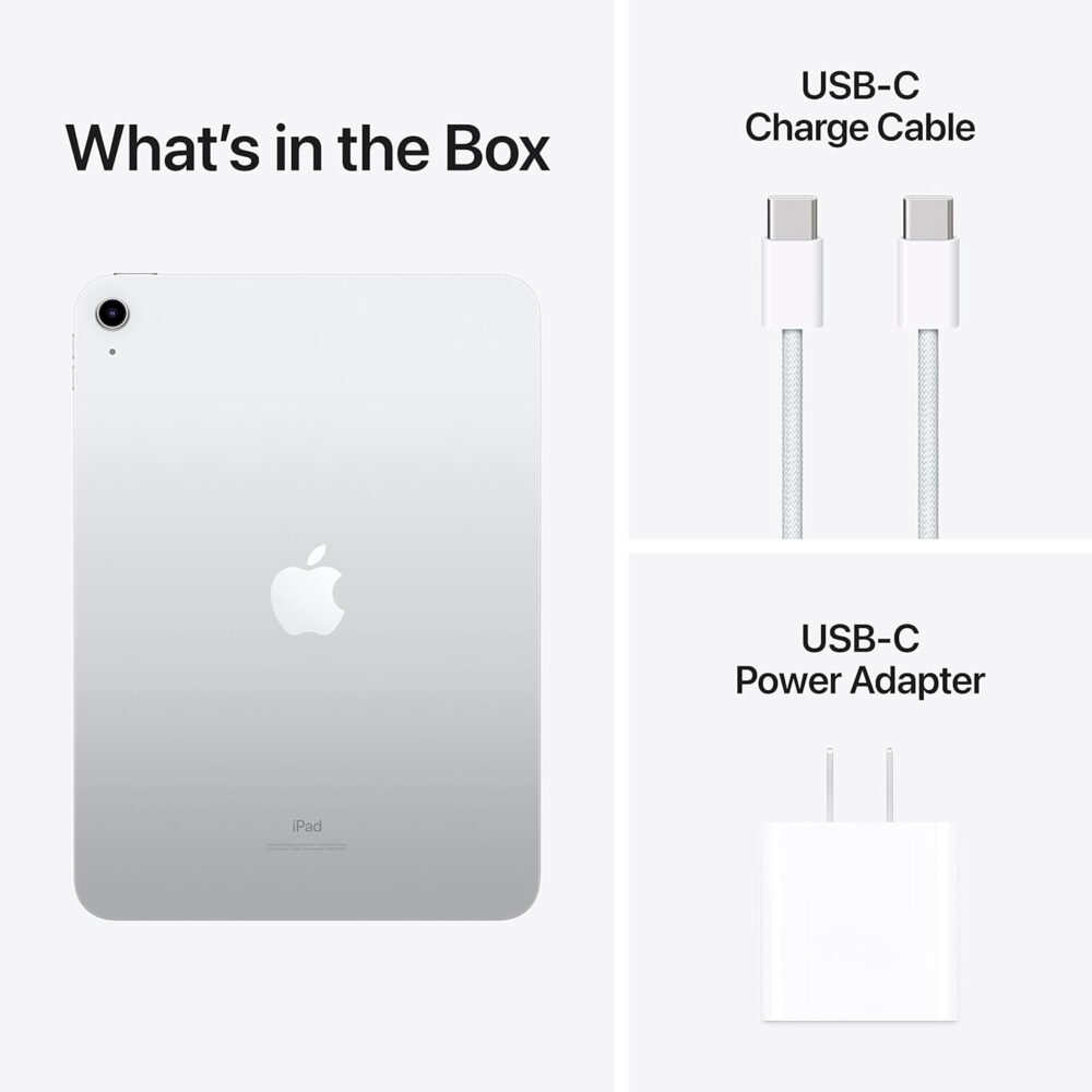 Apple iPad (10th Generation): with A14 Bionic chip, 10.9-inch Liquid Retina Display, 64GB, Wi-Fi 6, 12MP front/12MP Back Camera, Touch ID, All-Day Battery Life – Silver - Image 2