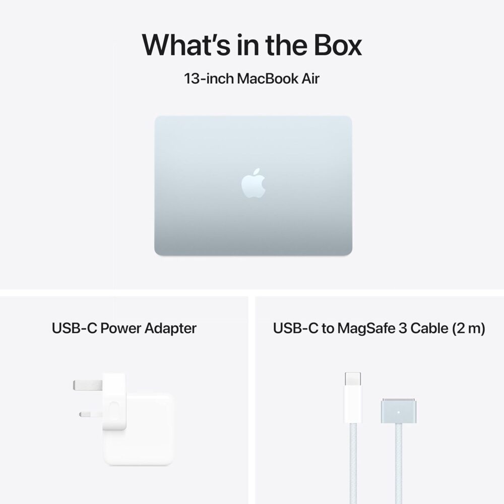 Apple 2025 MacBook Air (13-inch, Apple M4 chip with 10-core CPU and 10-core GPU, 16GB Unified Memory, 512GB) - Sky Blue;Arabic/English - Image 3