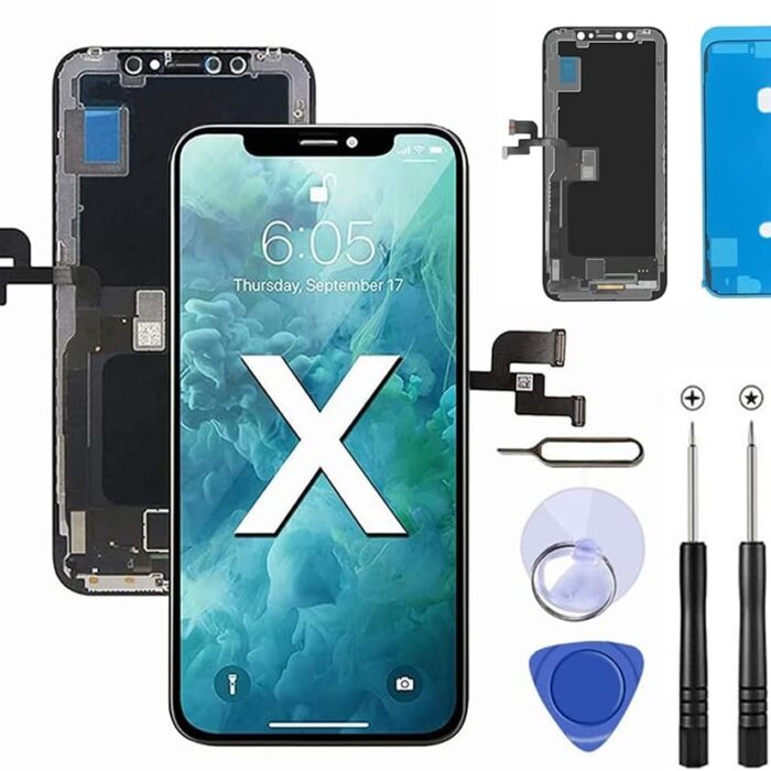 LCD Screen Replacement Kit for iPhone X 5.8 inch with 3D Touch Digitizer Frame Assembly with Repair Tools Kit in Black