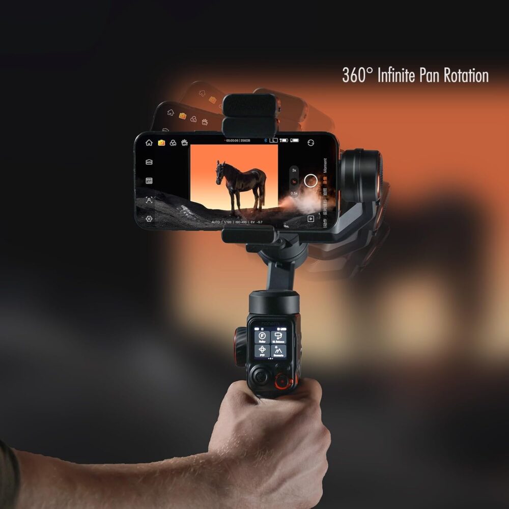 Hohem iSteady M7 Gimbal Stabilizer for iPhone,Phone Gimbal/Smartphone Gimbal w/AI Tracking,Detachable Touchscreen Remote,Extension Pole,Magnetic Fill Light for Video Recording - Hohem M6 Kit Upgrade - Image 5