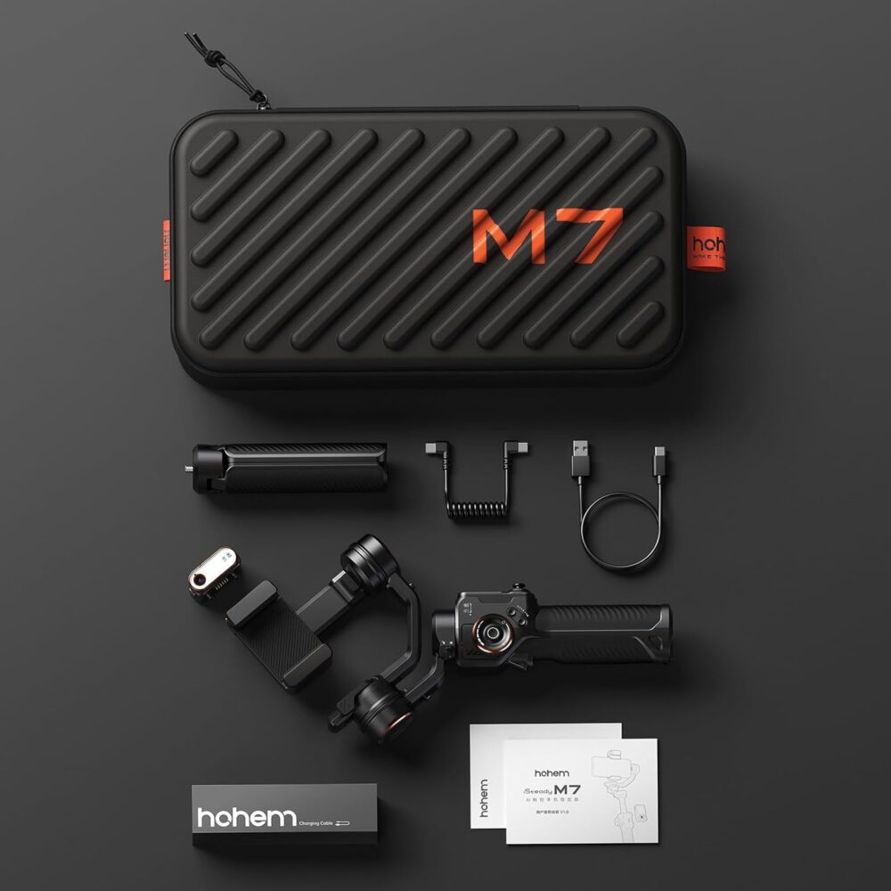 Hohem iSteady M7 Gimbal Stabilizer for iPhone,Phone Gimbal/Smartphone Gimbal w/AI Tracking,Detachable Touchscreen Remote,Extension Pole,Magnetic Fill Light for Video Recording - Hohem M6 Kit Upgrade - Image 7