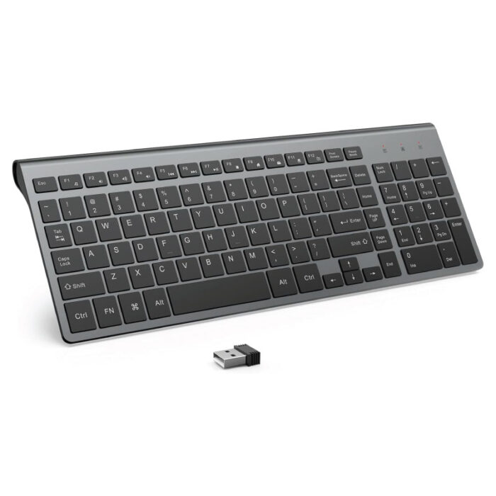 JOYACCESS Wireless Keyboard J 2.4G Slim and Compact Wireless Keyboard with Numeric Pad for Laptop, Mac Air, Apple, Computer, PC