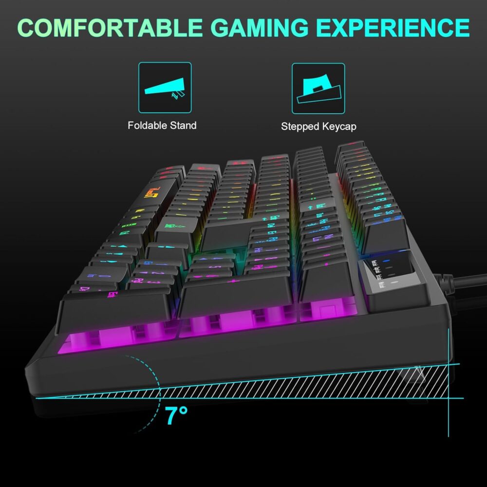 RaceGT Gaming Keyboard and Mouse Combo, USB Backlit 104 Keys Wired Keyboard Gaming, 7 Buttons 6400 DPI Gaming Mouse, Gaming Accessories Compatible with PC Laptop Computer - Image 2