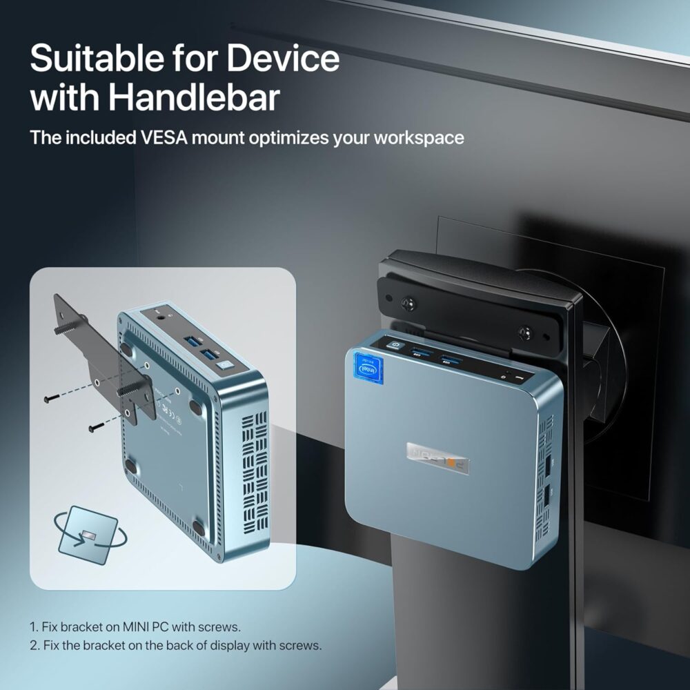 PELADN WI-4 Mini PC, Intel 11th Gen N5095(up to 2.9GHz) Win11 Pro, 16GB DDR4, 512GB SSD, Small Desktop PC with 4K HD, BT4.2, Dual HDMI Ports, 2.4G/5G WiFi, and Gigabit Ethernet Support - Image 6