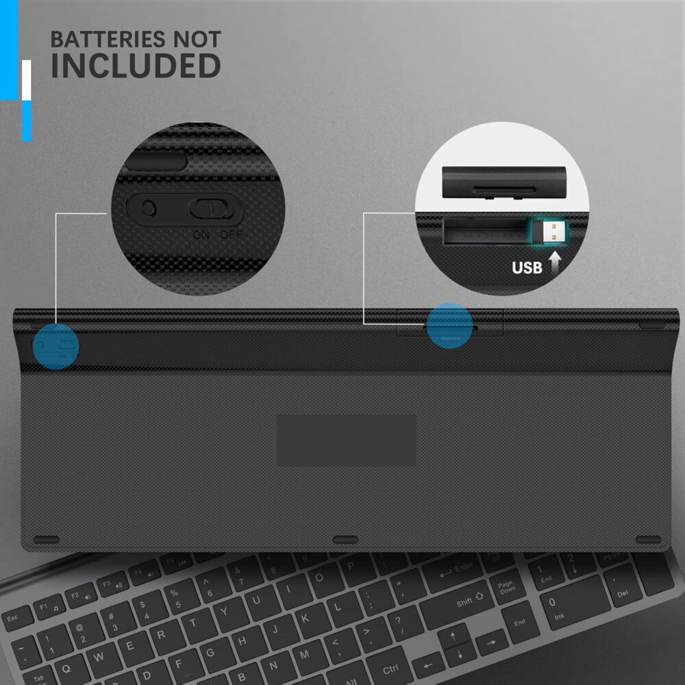 JOYACCESS Wireless Keyboard J 2.4G Slim and Compact Wireless Keyboard with Numeric Pad for Laptop, Mac Air, Apple, Computer, PC - Image 2
