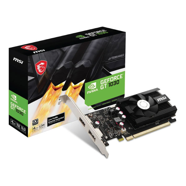 MSI Gaming GeForce GT 1030 4GB GDRR4 64-bit HDCP Support DirectX 12 DP/HDMI Single Fan OC Graphics Card (GT 1030 4GD4 LP OC)