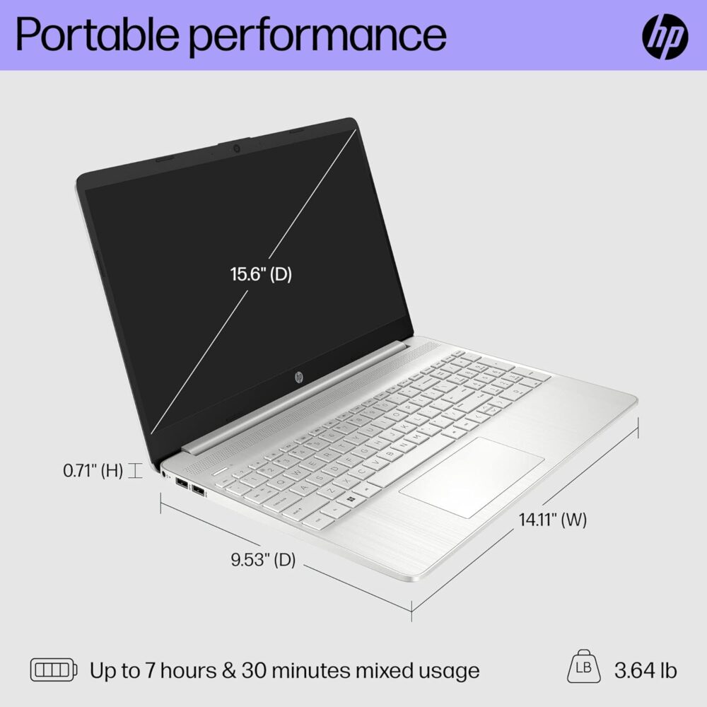 HP 15.6 inch Laptop, FHD Display, 12th Gen Intel Core i5, 16 GB RAM, 512 GB SSD, Intel Iris Xe Graphics, Windows 11 Home, 15-dy5399nr (2023) - Image 3
