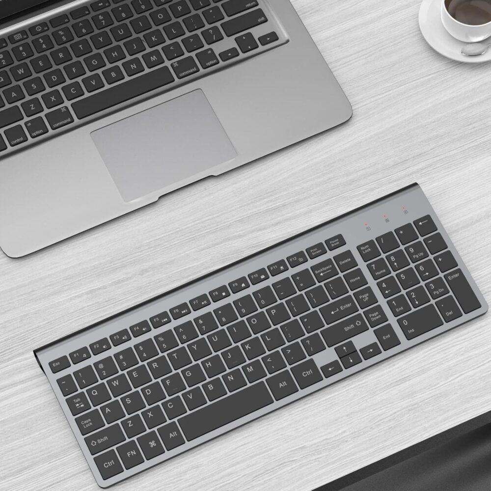 JOYACCESS Wireless Keyboard J 2.4G Slim and Compact Wireless Keyboard with Numeric Pad for Laptop, Mac Air, Apple, Computer, PC - Image 3
