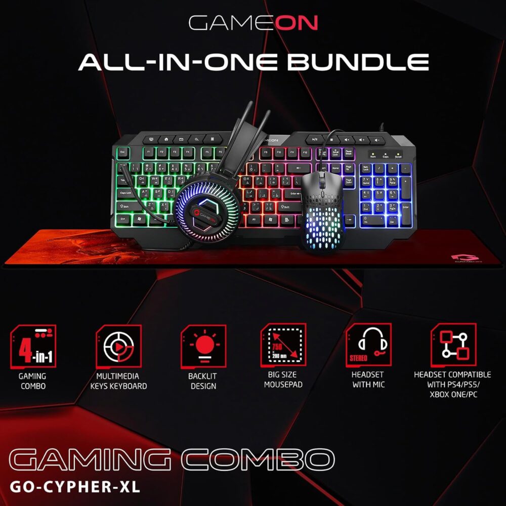GAMEON CYPHER XL All-In-One Bundle (Keyboard, Headset, Mouse & Mousepad) [windows] - Image 4