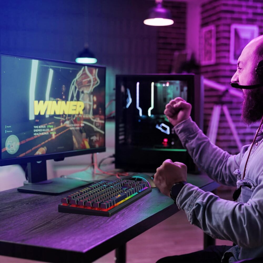 RaceGT Gaming Keyboard and Mouse Combo, USB Backlit 104 Keys Wired Keyboard Gaming, 7 Buttons 6400 DPI Gaming Mouse, Gaming Accessories Compatible with PC Laptop Computer - Image 4