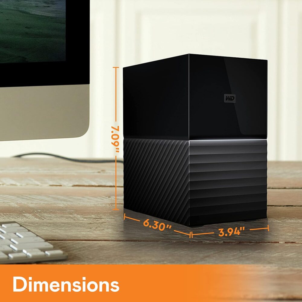 WD 16TB My Book Duo Desktop RAID External Hard Drive HDD, USB 3.1, With Password Protection and Auto Backup Software - WDBFBE0160JBK-NESN - Image 3