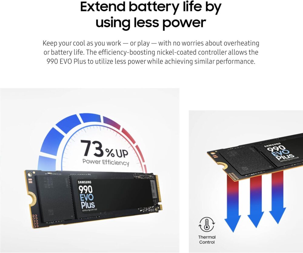 SAMSUNG 990 EVO Plus SSD 4TB, PCIe 4.0 x4 M.2 2280, Speeds Up-to 7,250MB/s, Upgrade Storage for PC/Laptops, HMB Technology and Intelligent Turbowrite (MZ-V9S4T0B/AM) - Image 4