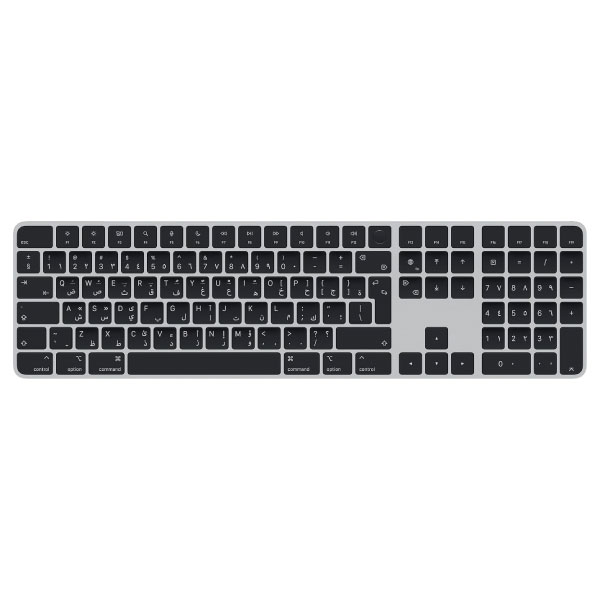 Apple Magic Keyboard with Touch ID and Numeric Keypad for Mac models with Apple silicon - Arabic - Black Keys ​​​​​​​
