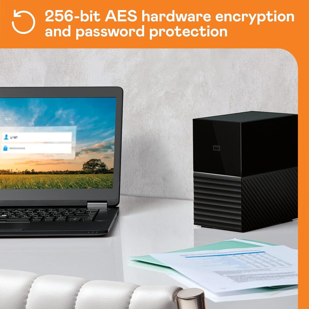 WD 16TB My Book Duo Desktop RAID External Hard Drive HDD, USB 3.1, With Password Protection and Auto Backup Software - WDBFBE0160JBK-NESN - Image 6
