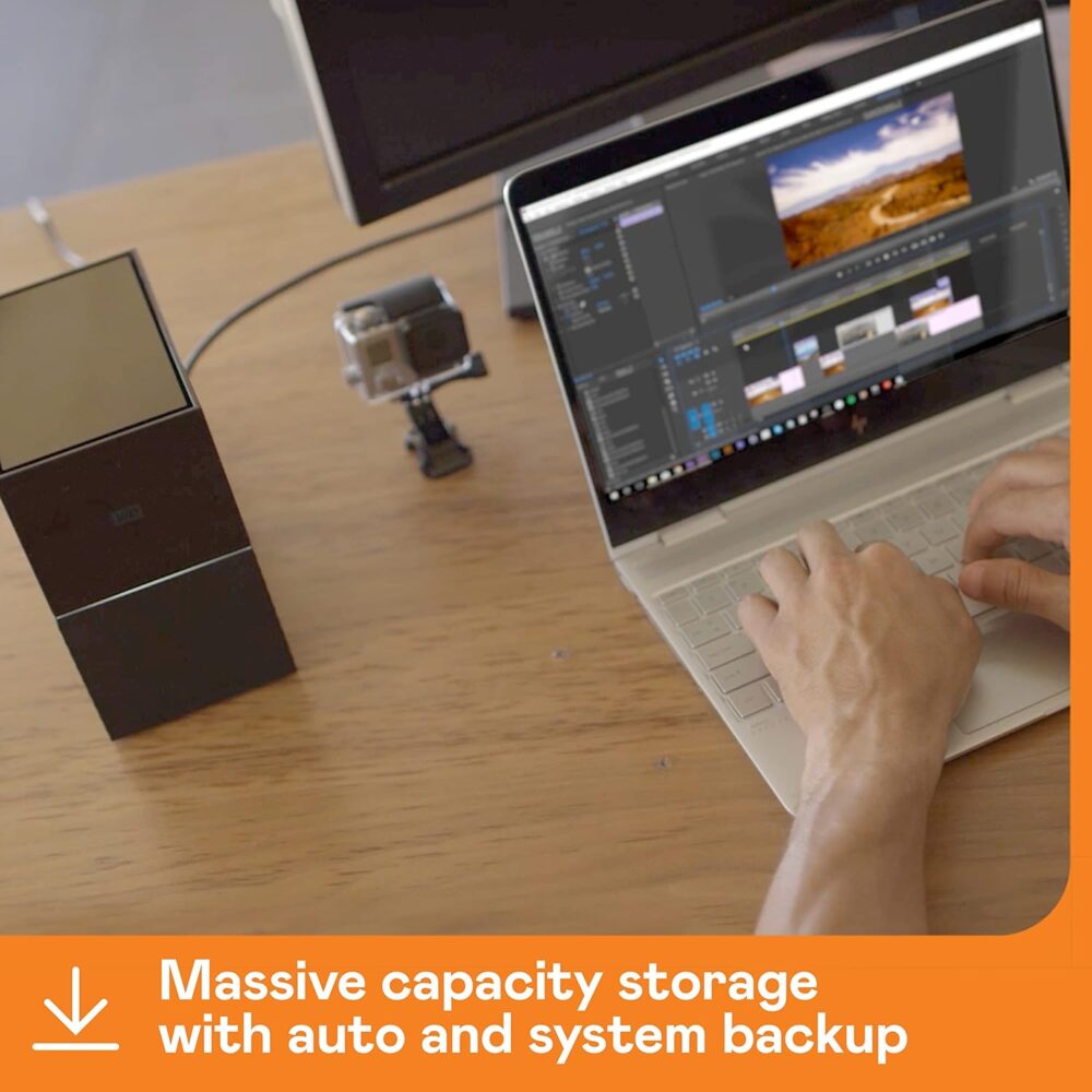 WD 16TB My Book Duo Desktop RAID External Hard Drive HDD, USB 3.1, With Password Protection and Auto Backup Software - WDBFBE0160JBK-NESN - Image 4