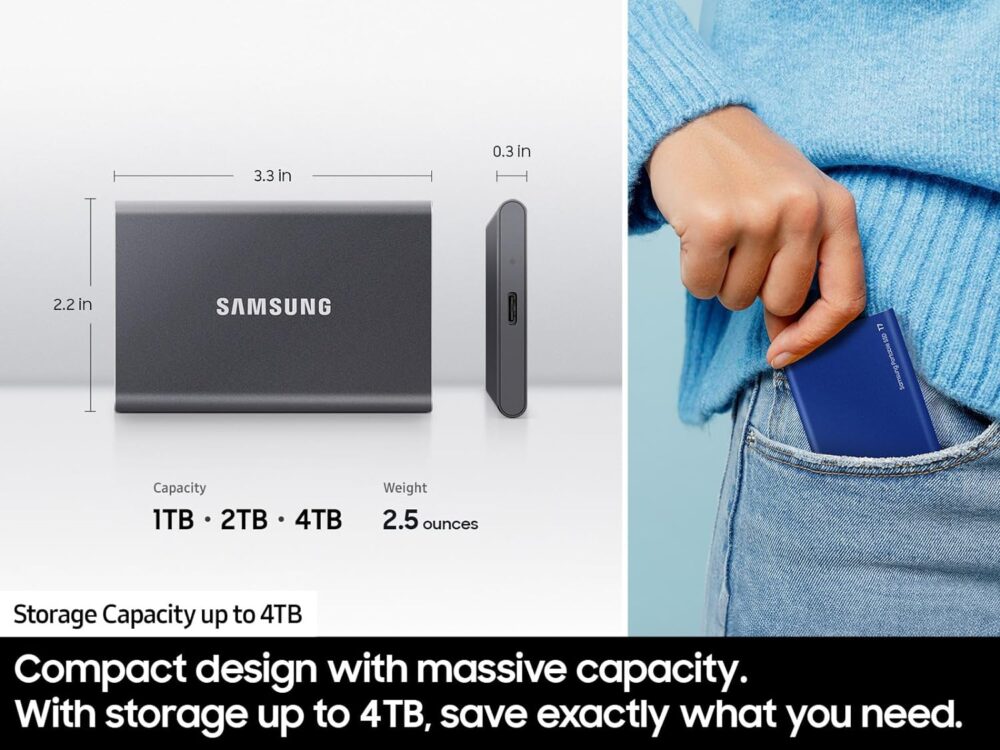 SAMSUNG T7 Portable SSD, 2TB External Solid State Drive - Image 3